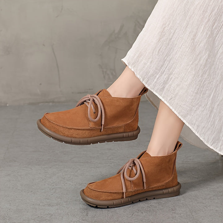 Lirinda - Leather Ankle Boots With Lace Up