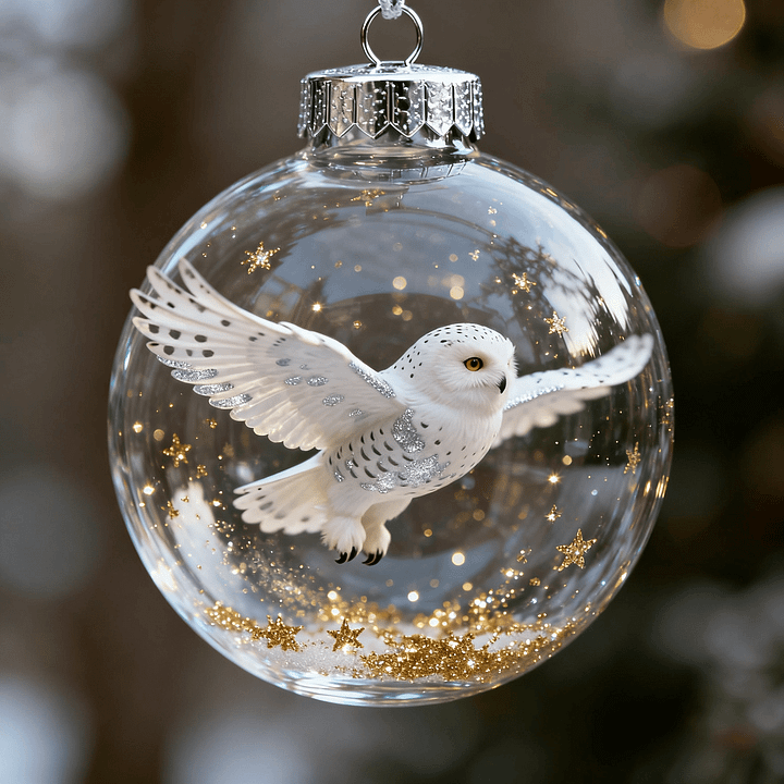 FrostFlight - Collection Of Glass Christmas Baubles With Cute Birds