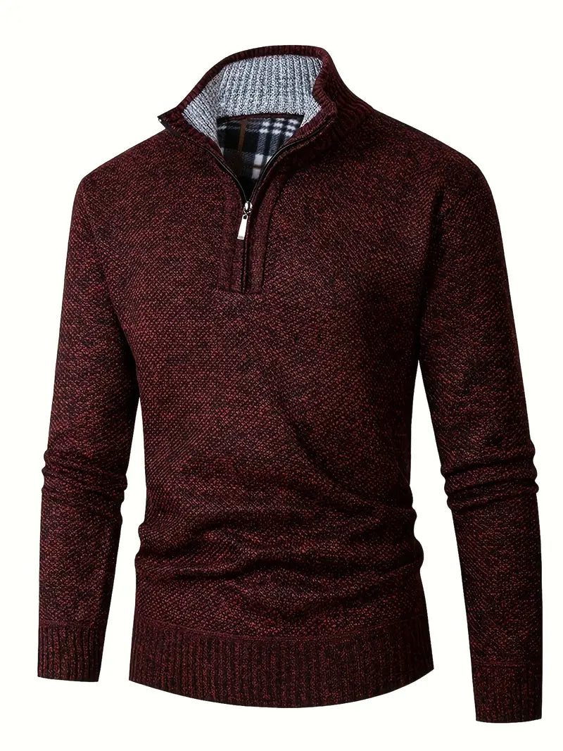 Ingram - Casual High Neck And Quarter Zip Sweater