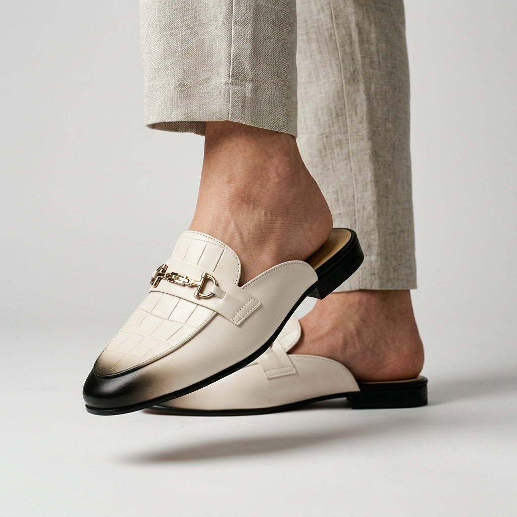 Idris - Backless Leather Shoes