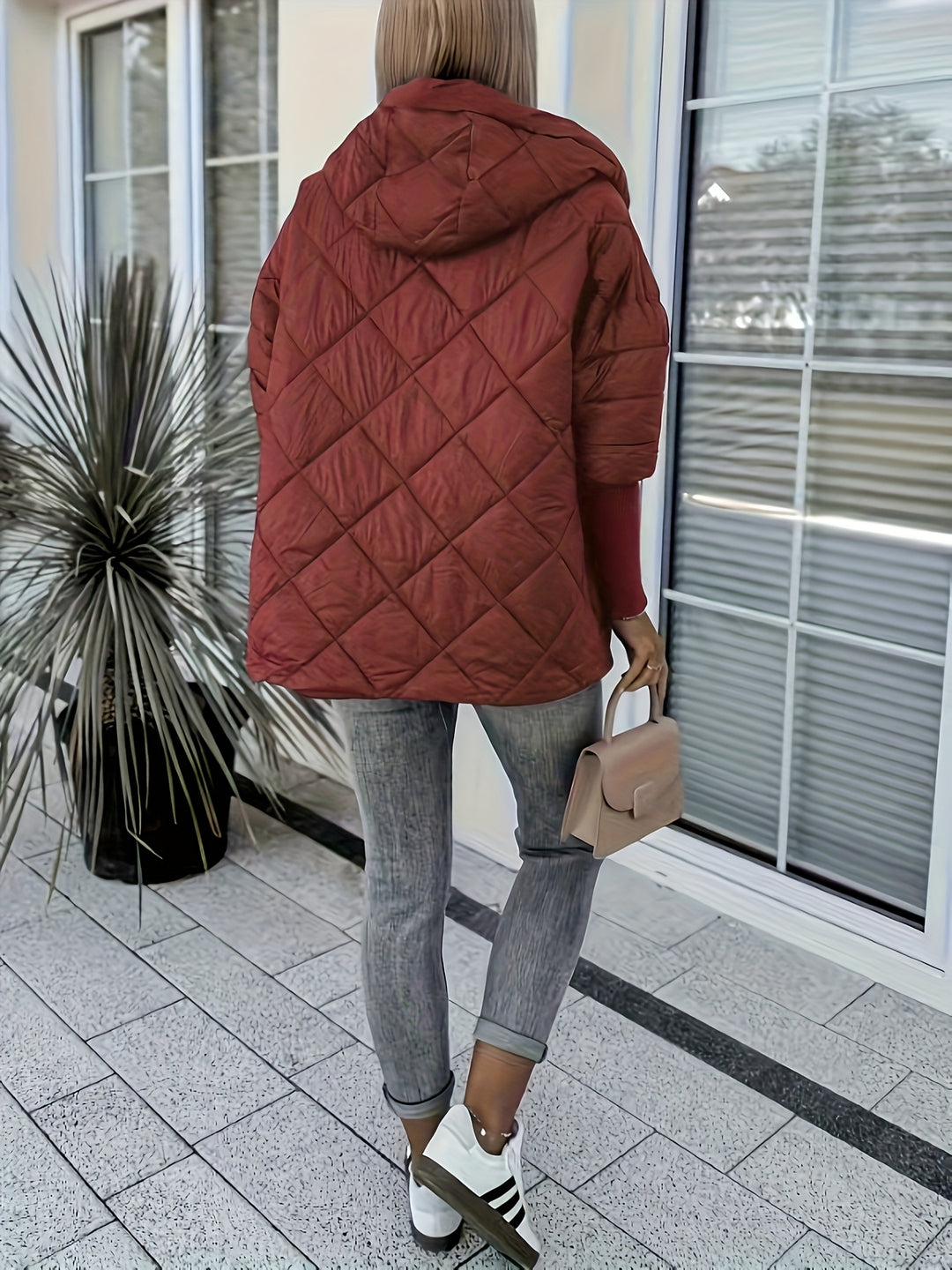 Ariantha - Quilted Hooded Jacket With Zipper