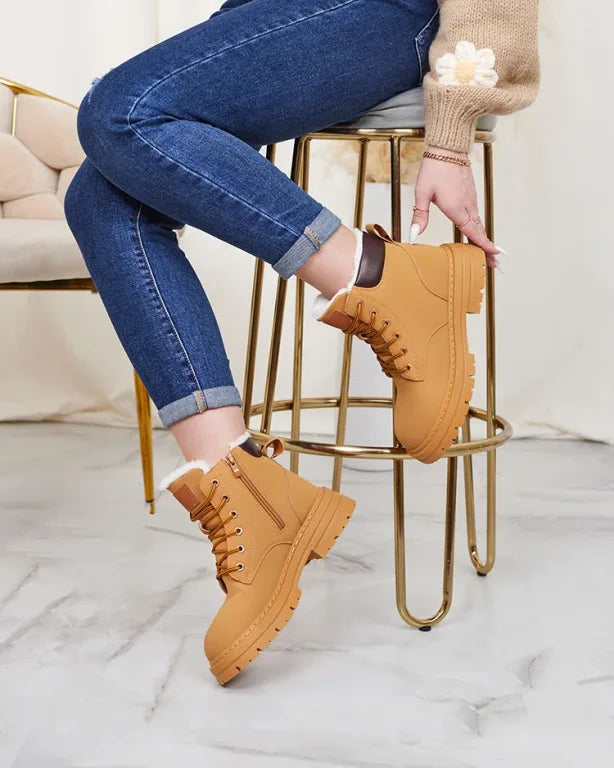 Frejolene - Ankle Boots with Laces and Chunky Soles