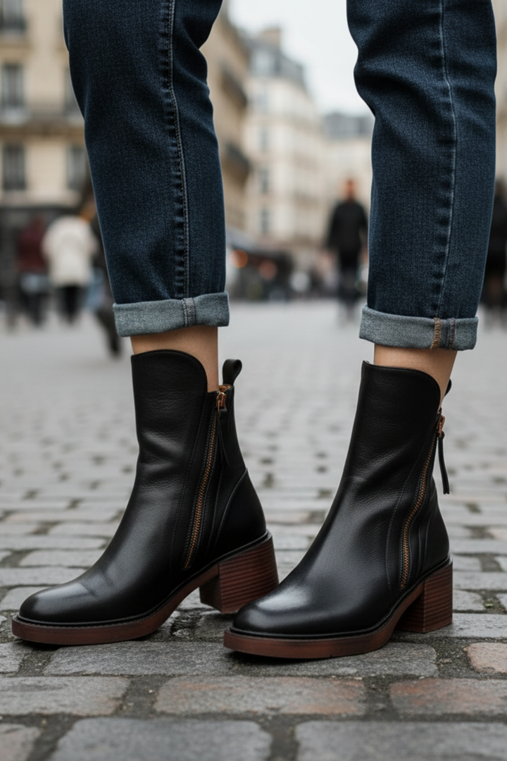 Neriina - Square Heel Leather Boot