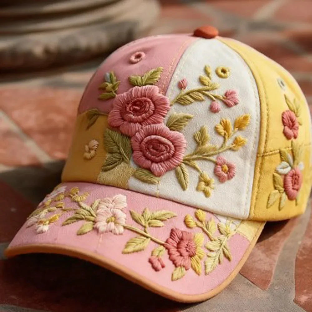 Virinia - Embroidered Floral Cap