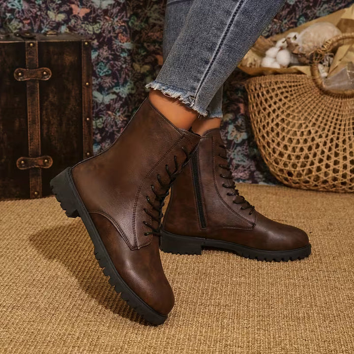 Samelle - Comfortable Lace Up Ankle Boots