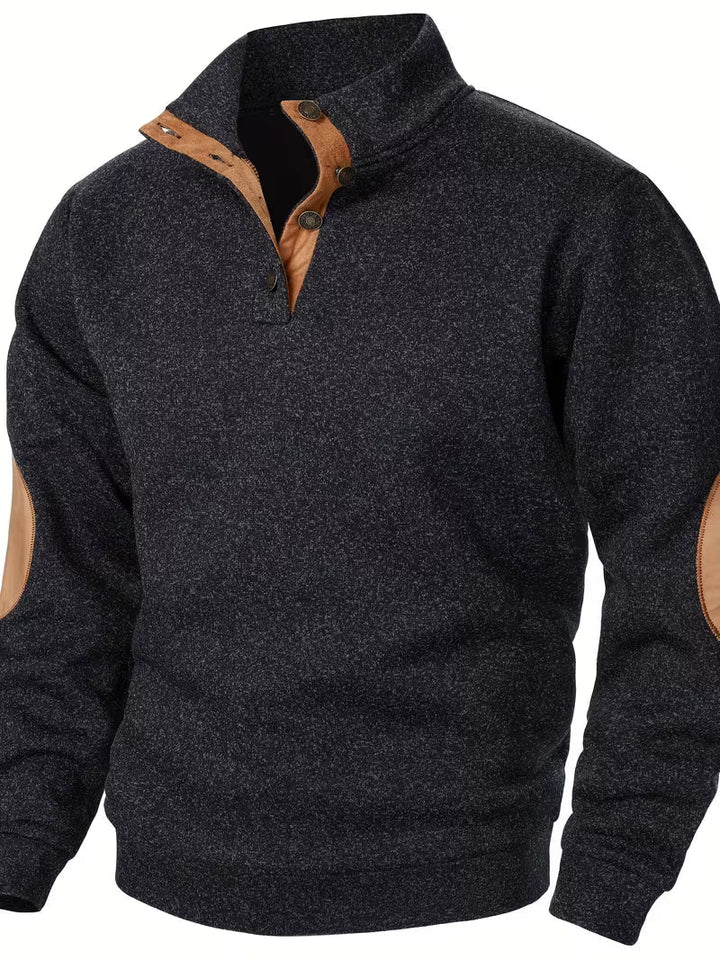 Quilener - Stand Collar Long Sleeve Sweatshirt