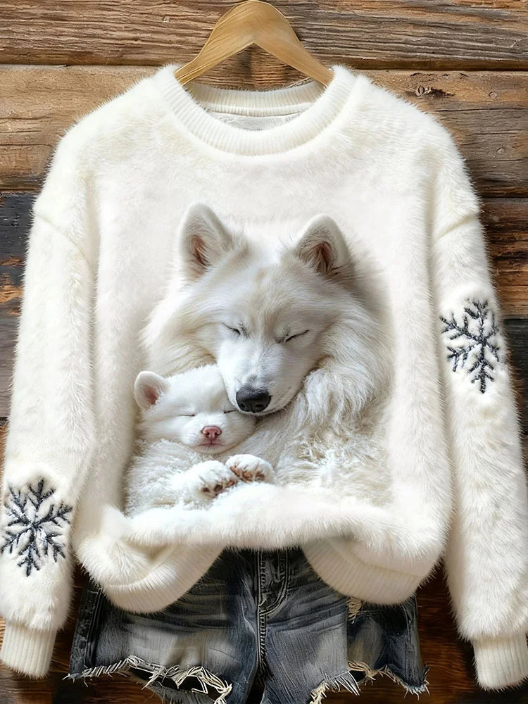 Chenit - Animal Dog Art Print Flannel Sweatshirt
