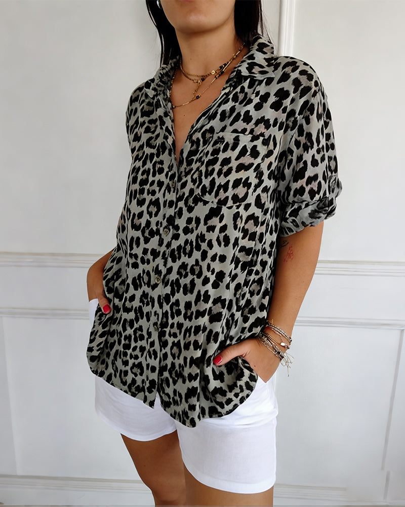 Shifra - Leopard Print Fashion Blouse