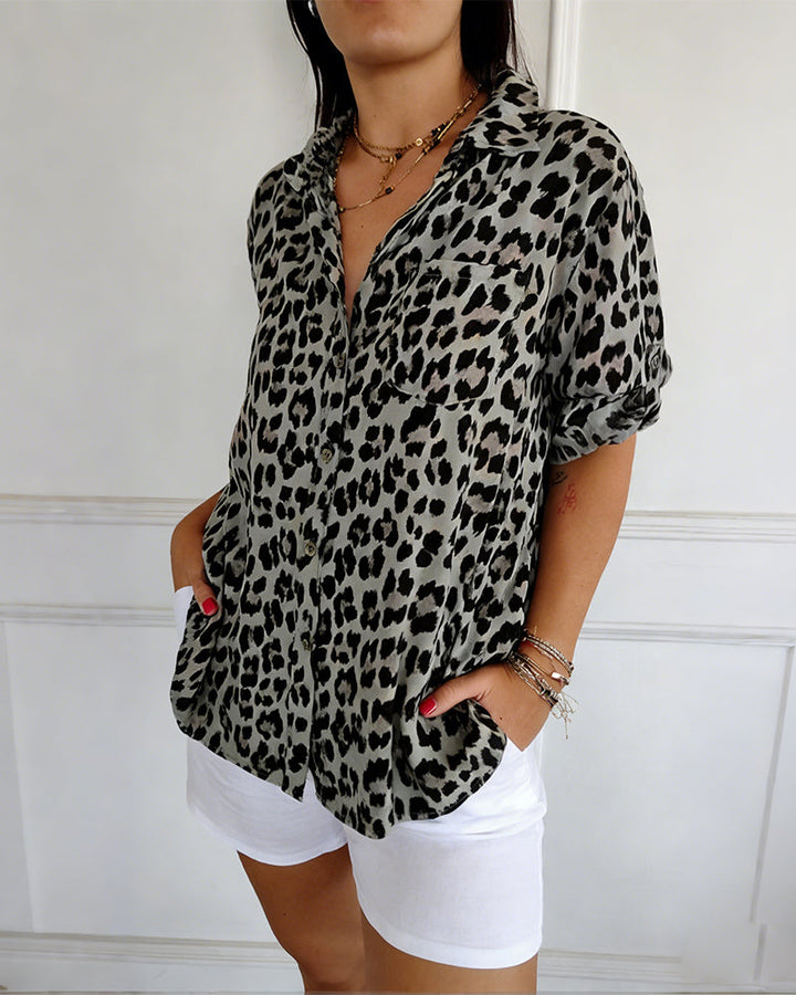 Shifra - Leopard Print Fashion Blouse