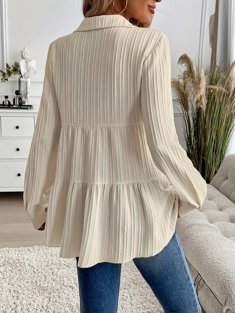 Majlinda - Stylish Long Sleeve Shirt With Button