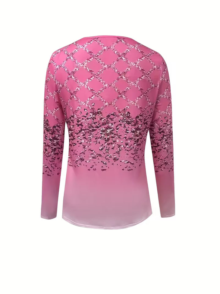 Karita - Casual V-Neck And Long Sleeve Blouse