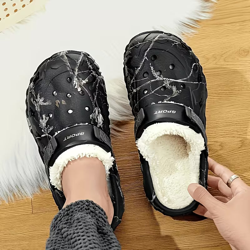 Fluxshield - Fleece Lined Camouflage Clogs with Adjustable Straps