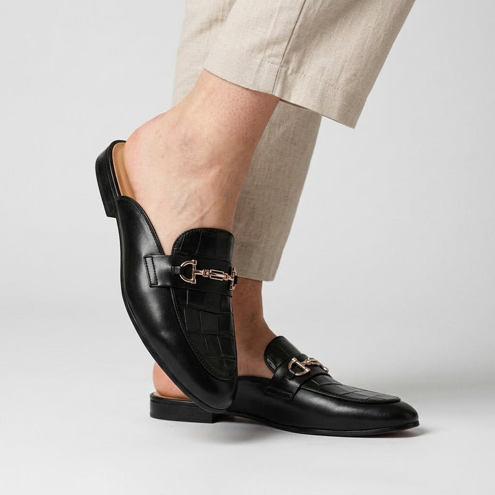 Idris - Backless Leather Shoes