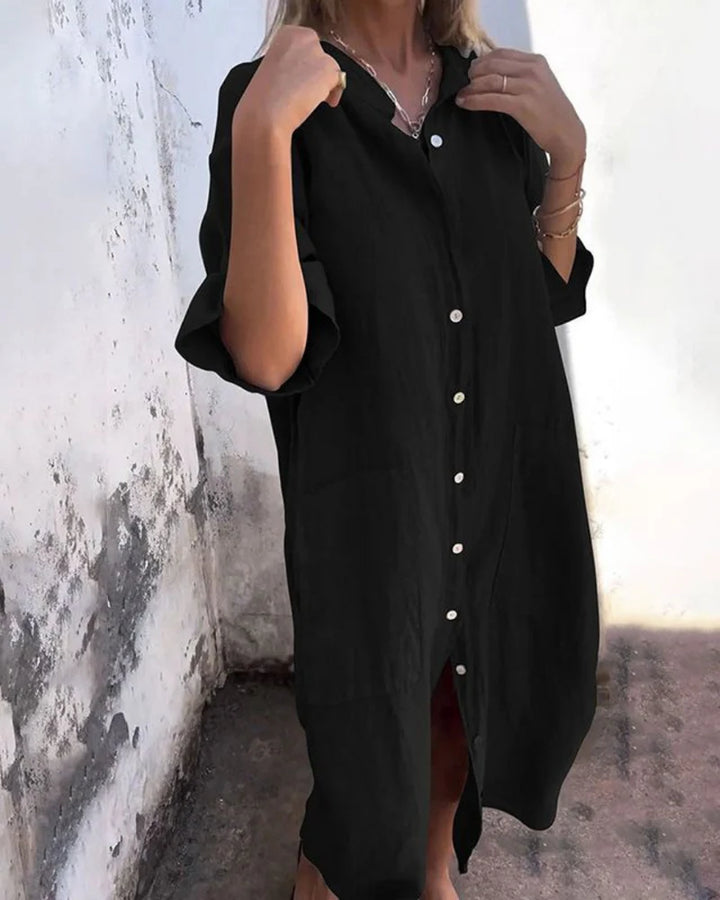 Aguilera - Stylish Shirt Dress With Button