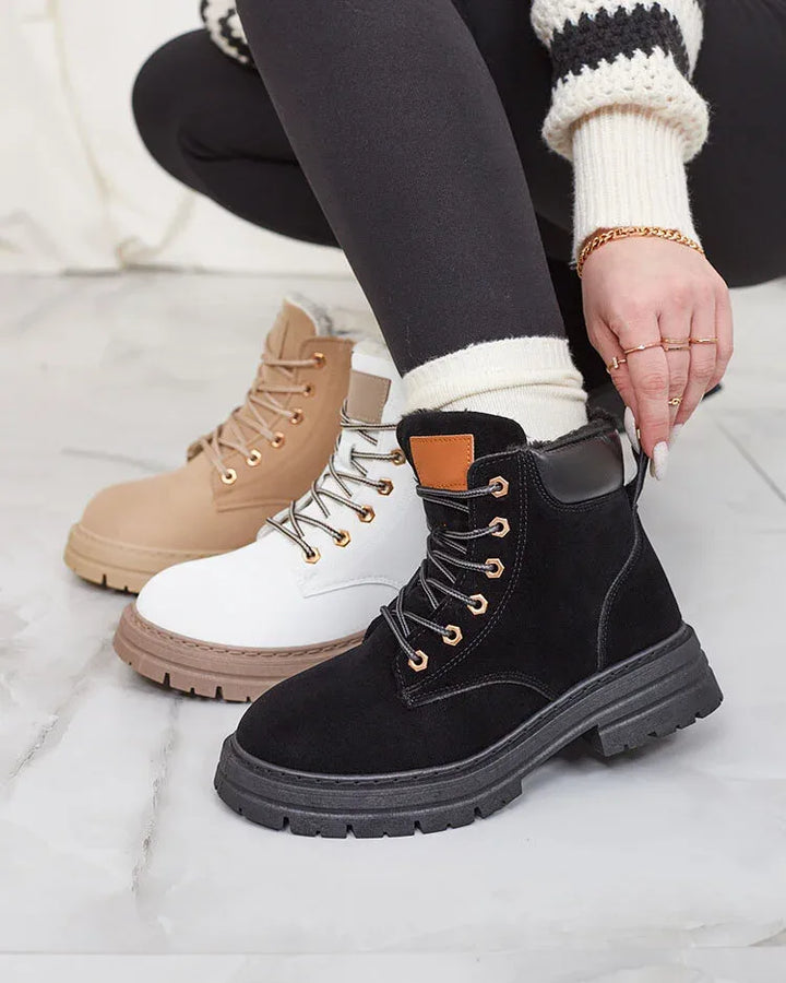 Frejolene - Ankle Boots with Laces and Chunky Soles