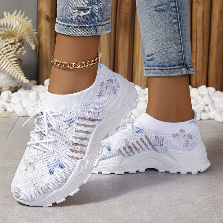 Destinee - Butterfly Print Lace-Up Sneaker
