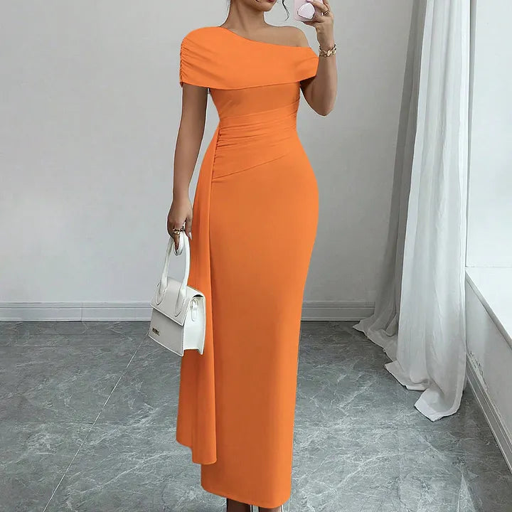 Lisete - Elegant One Shoulder Maxi Dress