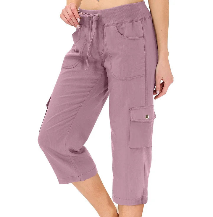 Mileni - Comfortable High-Waist Capri Pant With Practical Pockets