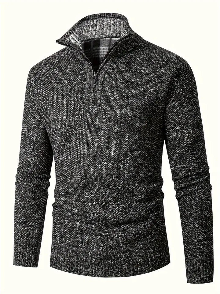 Ingram - Casual High Neck And Quarter Zip Sweater