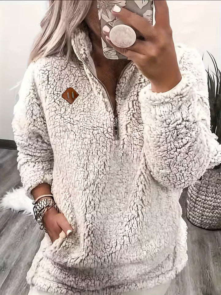 Humera - Elegant Long Sleeve Zip Up Jacket