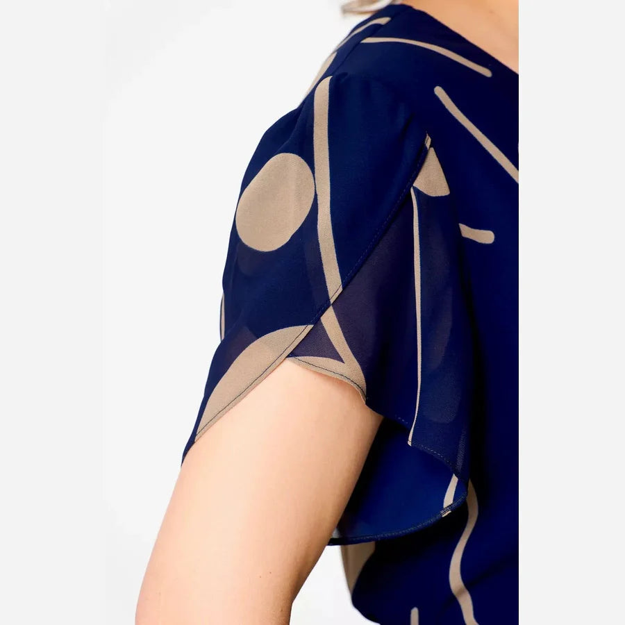 Nazeli - Polka Dot Print Chiffon MIidi Dress