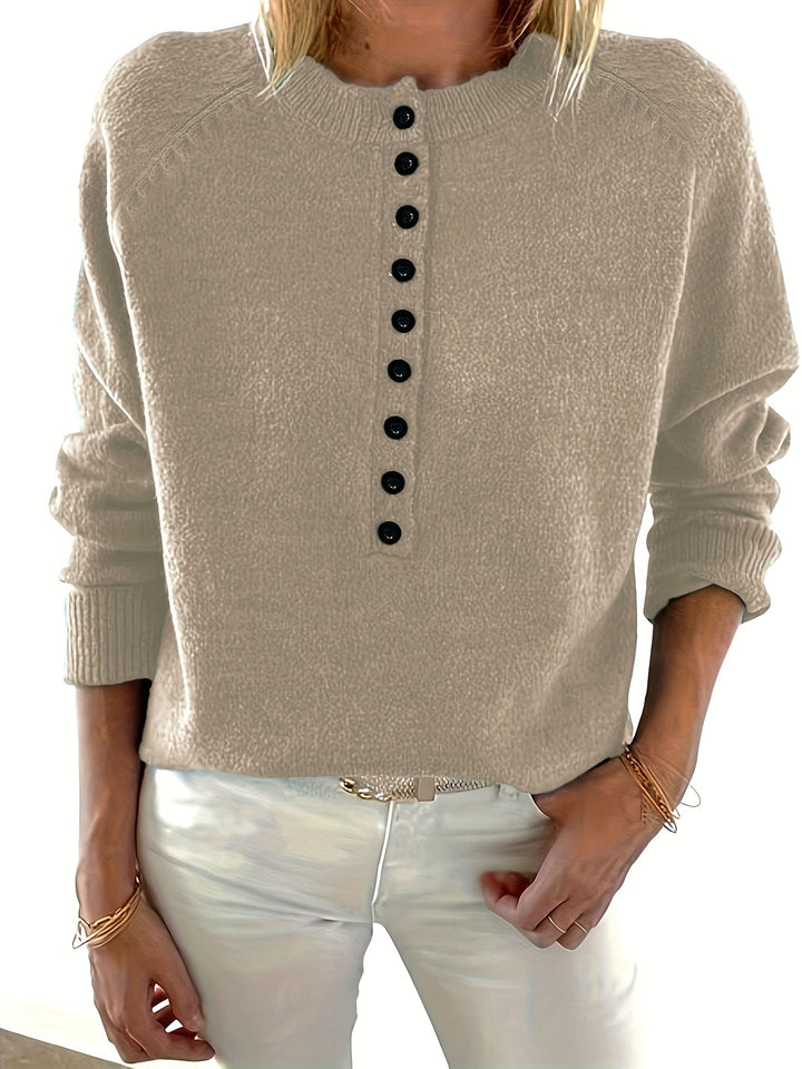 Yelena - Long Sleeve Button-Up Sweater