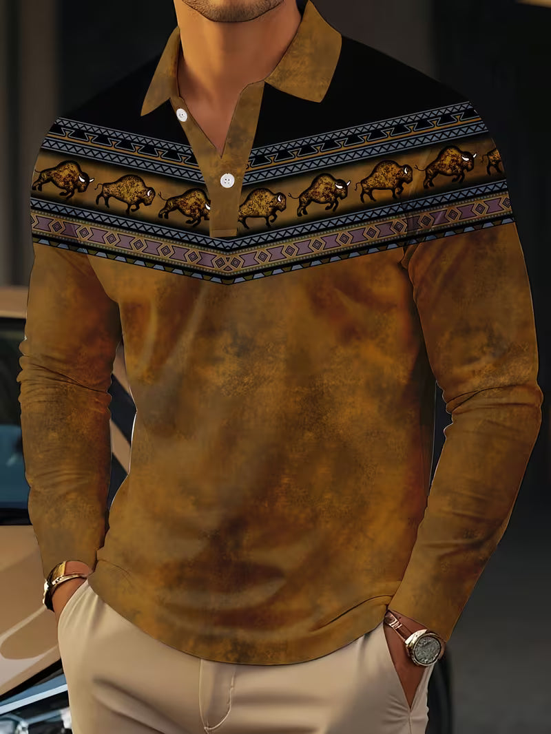 Tamas - Casual Vintage Color 3D Print Polo Shirt