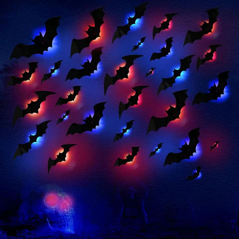 GlowWing - Glowing 3D Bats Halloween Wall Decoration Stickers