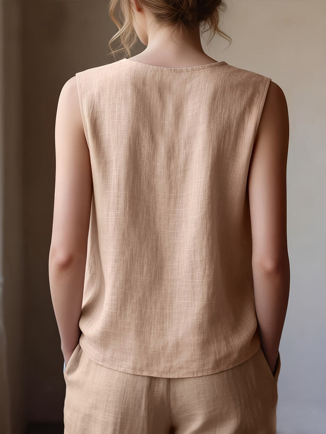 Safiya - Sleeveless Ruffle Neck Blouse