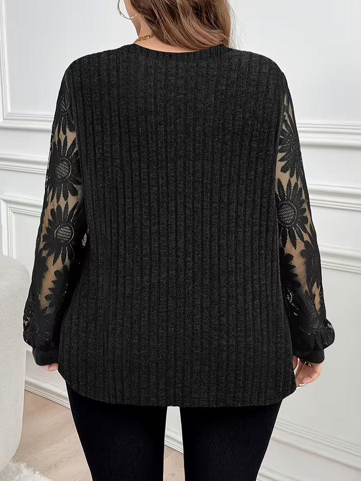 Suchinda - Double-Layer Lace-Up Long Sleeve T-Shirt