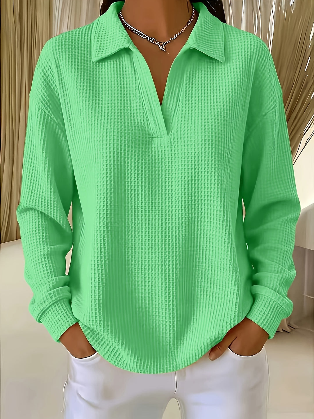 Daphnie - Elegant Polo Collar Shirt