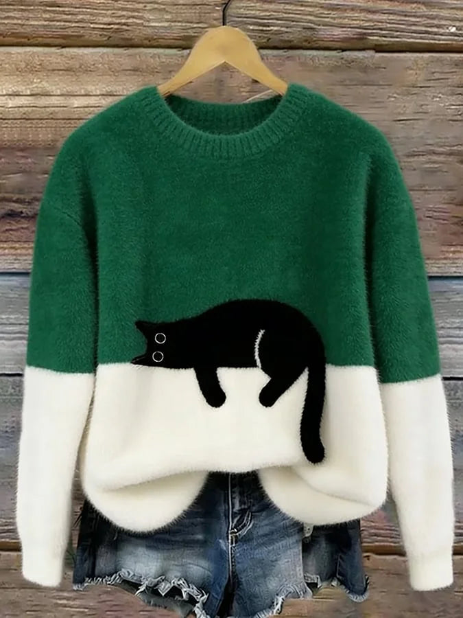 Zaidia – Cozy Knitted Sweater with Cute Cat