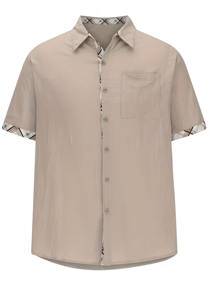 Kolby - Patchwork Plaid Shirt With Pocket