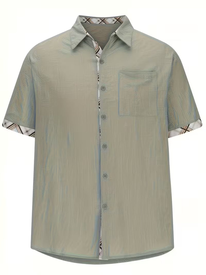 Kolby - Patchwork Plaid Shirt With Pocket