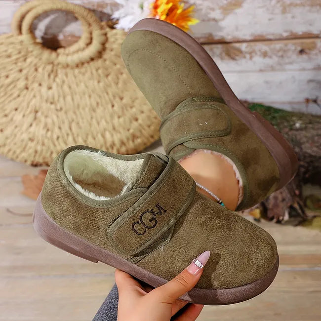Althilana - Faux Fur Shoes With Adjustable Strap