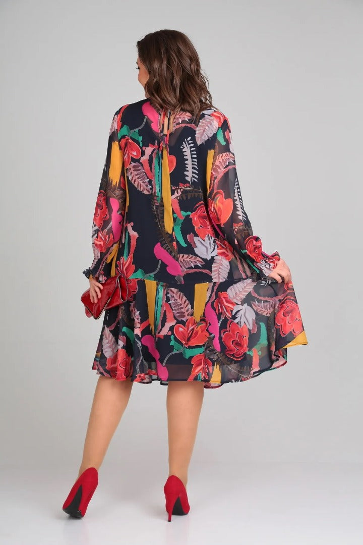 Vinoshika - Elegant Floral Dress