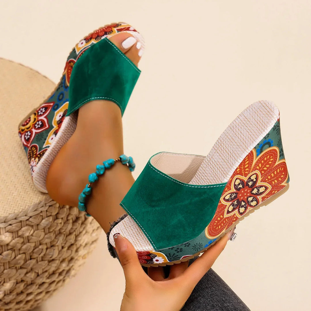 Talora - Sculptural Mules With a Floral Heel