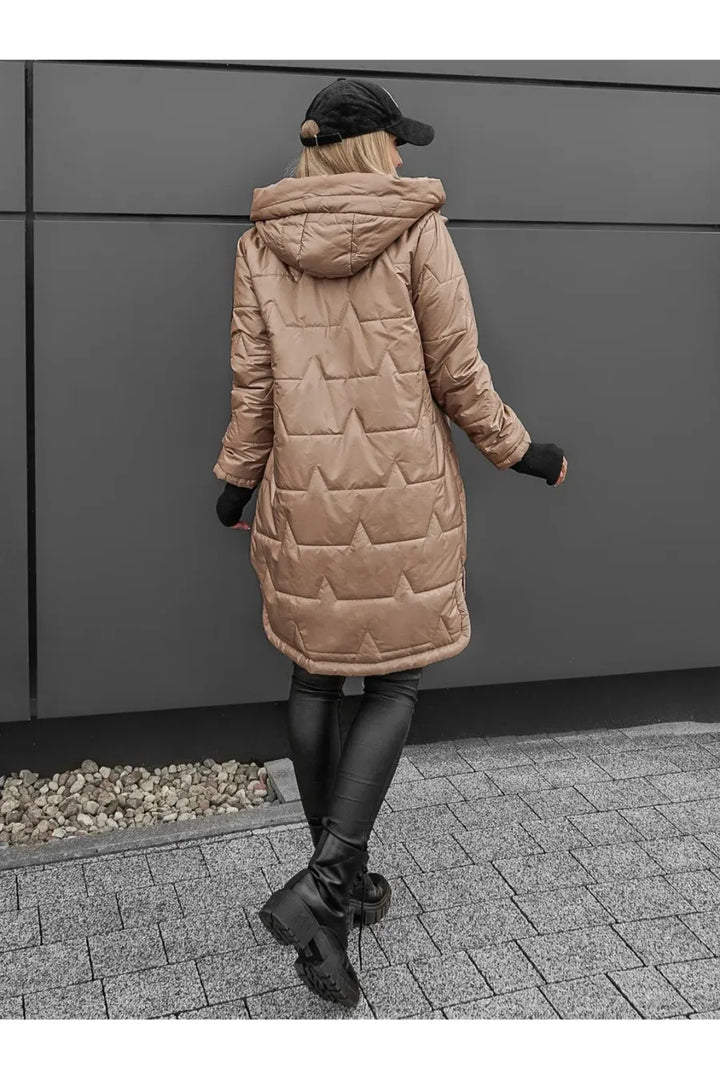 Mileaella - Quilted Long Hooded Jacket