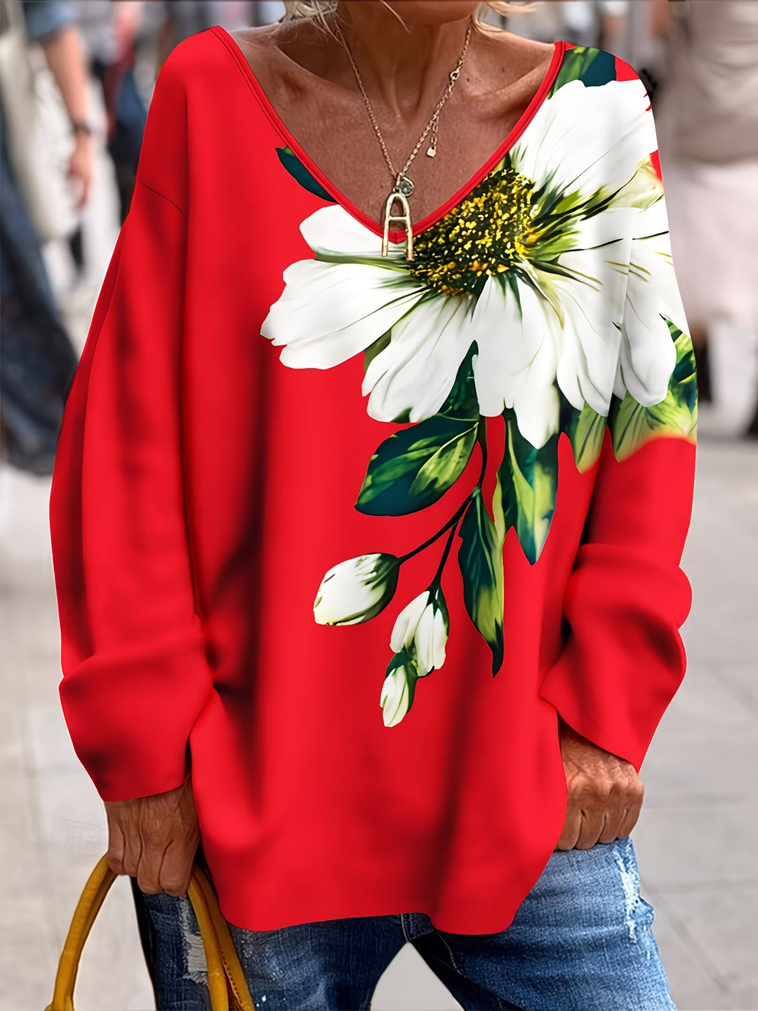 Daphna - Oversized Floral Print T-Shirt