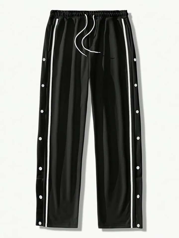 Mendis - Casual Sport Straight-Leg Pant With Snap Button