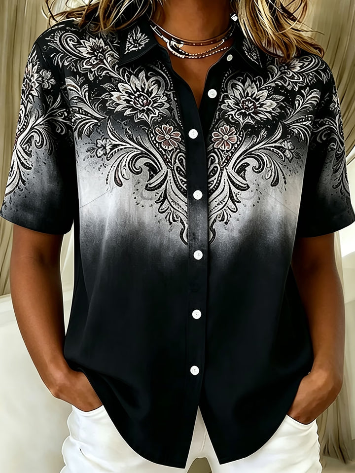 Marcelena - Casual Button Up Short Sleeve Shirt