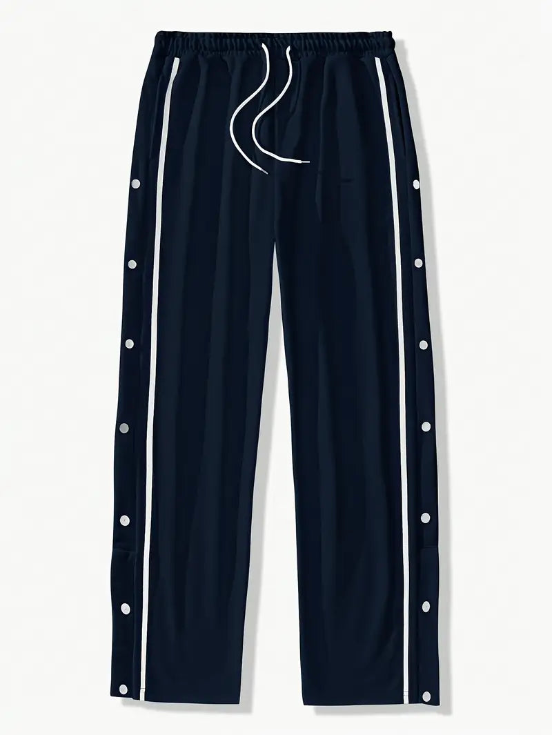 Mendis - Casual Sport Straight-Leg Pant With Snap Button