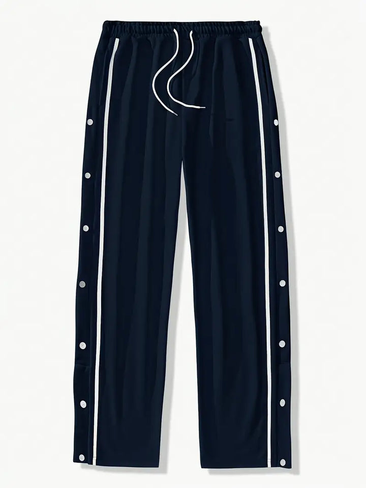 Mendis - Casual Sport Straight-Leg Pant With Snap Button
