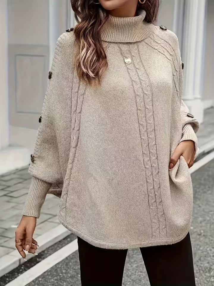 Lolana - High-Neck Sweater With Twisted Style