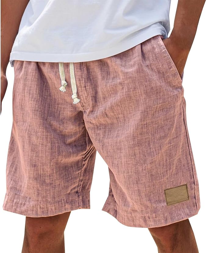 Alonz - Elastic Waist Linen Shorts