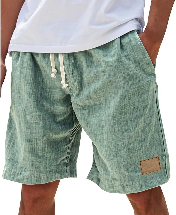 Alonz - Elastic Waist Linen Shorts