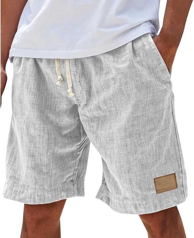 Alonz - Elastic Waist Linen Shorts