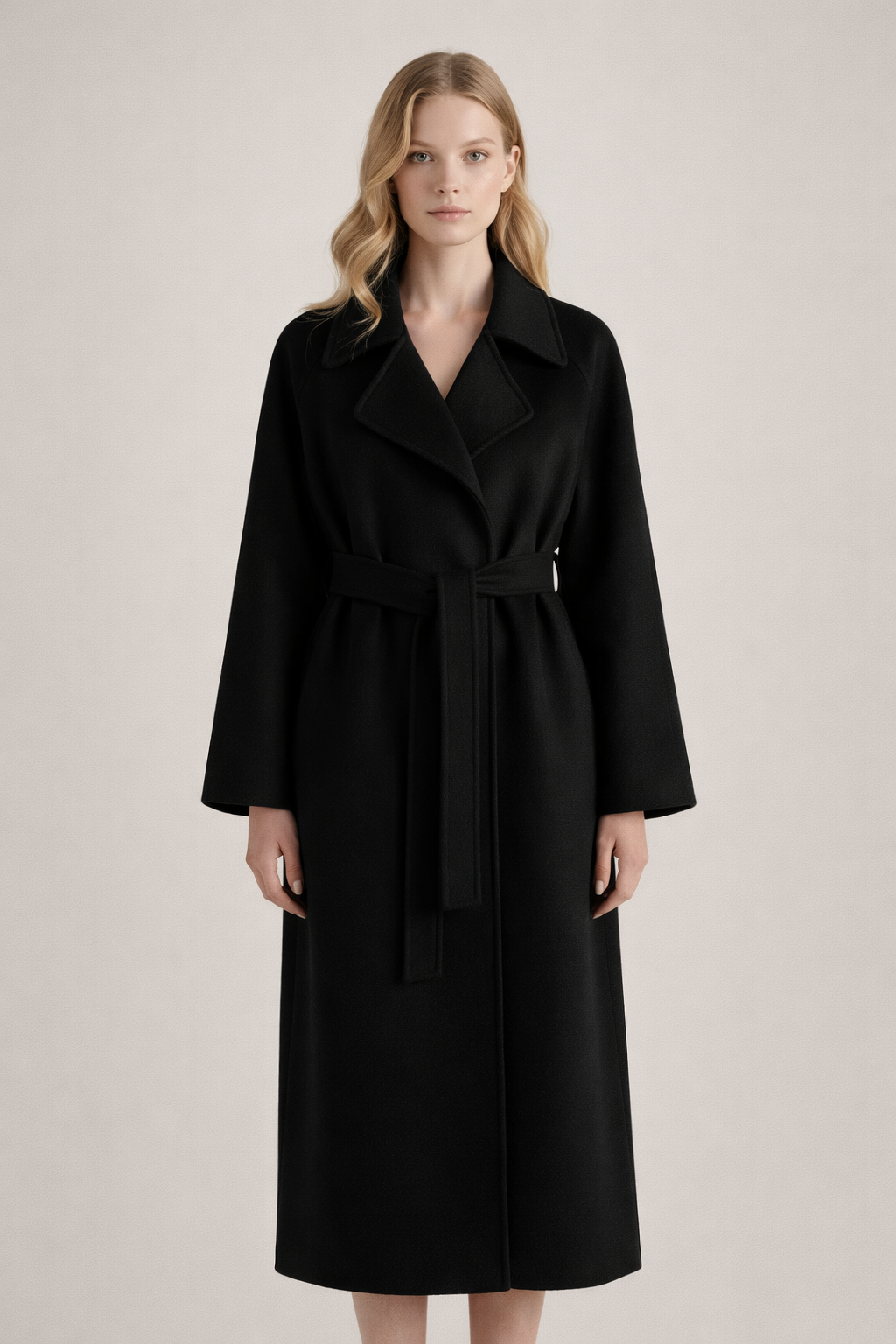 Shulamit - Elegant Long Sleeve Overcoat With Belt