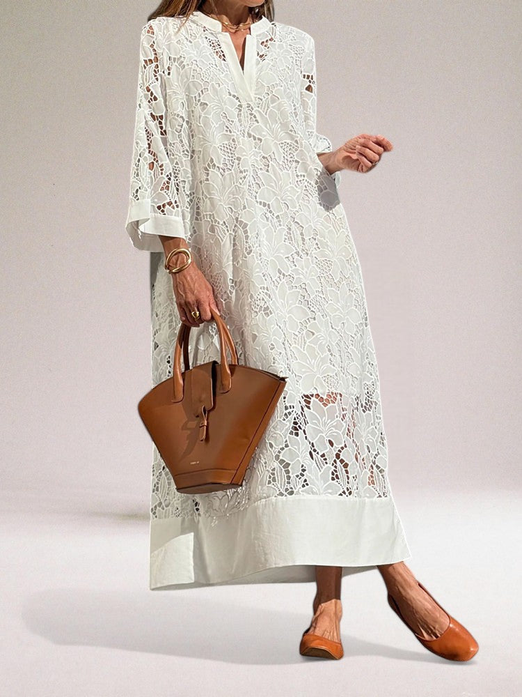 Hafenaa - Luxurious Lace Maxi Dress