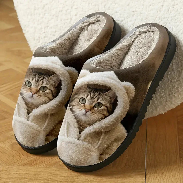 Ceashalink - Cozy 3D Cat Face Slip-On Slippers